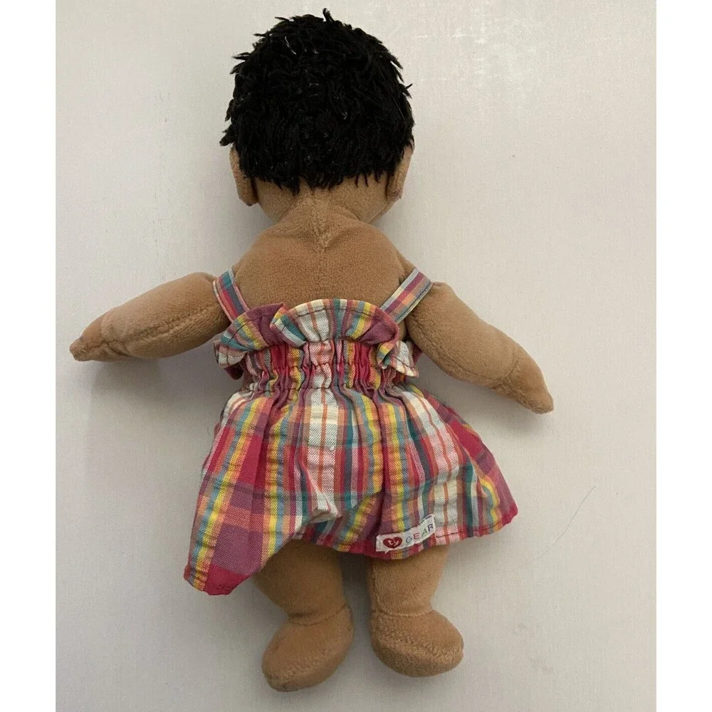 Ty Beanie Kids Dark Skin Plaid Dress Cutie No Paper Tag